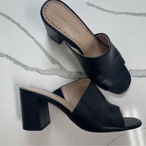 Adrienne Vittadini Albi Black Leather Mules Size 9